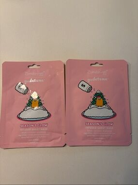 Lot of 2 The Crème Shop x Gudetama Season's Glow Infused Sheet Mask NWOT